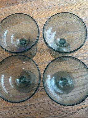 Set of 4 Sage Green Acrylic Bubble Glass Margarita Coupes